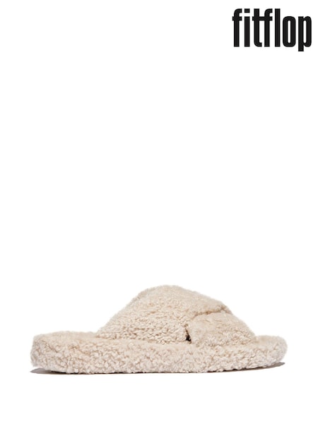 FitFlop IQushion D-Luxe Padded Cross Slides (E50737) | AED218