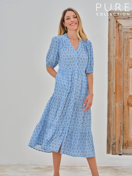 Pure Collection Blue Tiered Dress (E50817) | €107