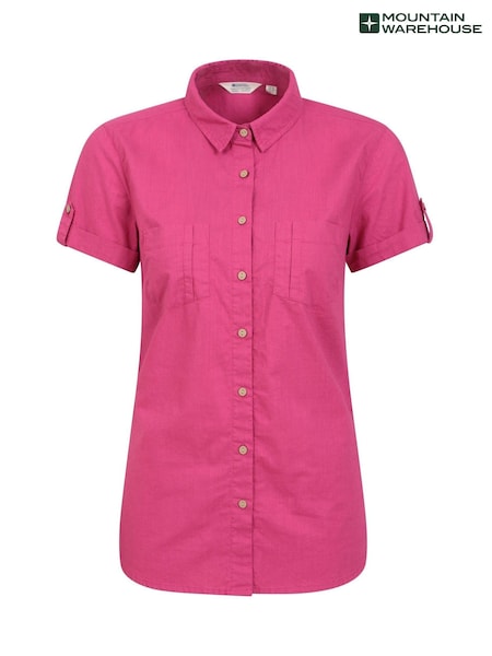 Mountain Warehouse Berry Pink Womens Coconut Short Sleeve 100% Cotton Shirt (E50892) | 1,742 UAH