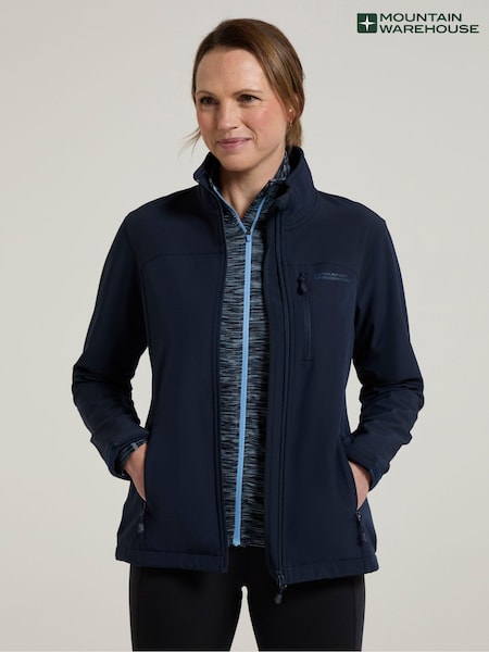 Mountain Warehouse Blue Grasmere Womens Water Resistant Softshell Jacket (E50928) | €79