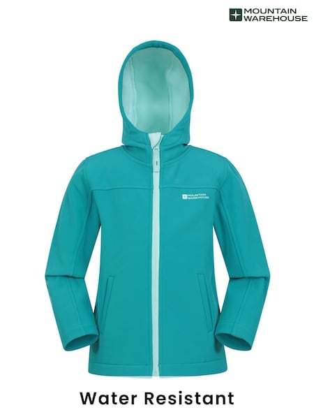Mountain Warehouse Mid Blue Exodus Kids Water Resistant Softshell Jacket (E50996) | €34