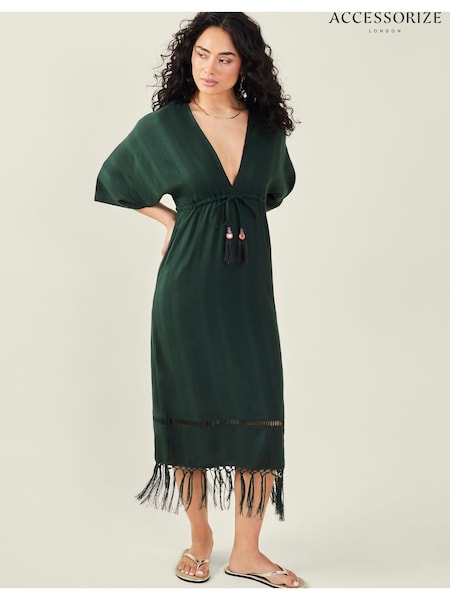 Accessorize Green Tassel Kimono Dress (E51062) | €31