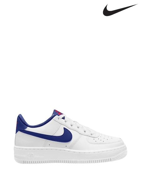 Nike White/Royal Blue Air Force 1 Youth Trainers (E51250) | €106