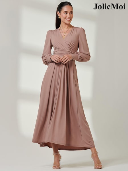 Jolie Moi Wrap Bodice Super Smooth Jersey Maxi Dress (E51259) | €55