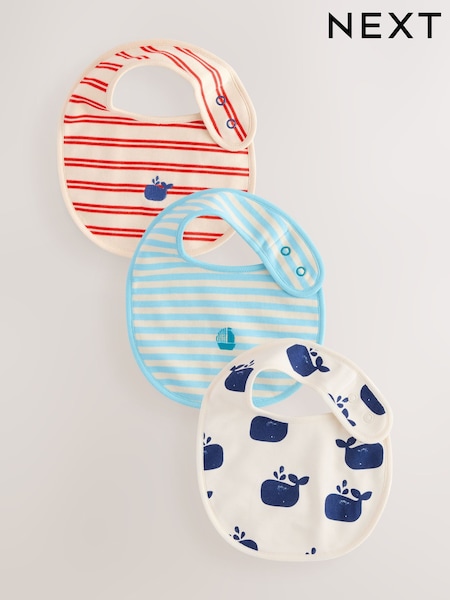 Blue/Red Stripe Nautical Baby Bibs 3 Pack (E51298) | $15
