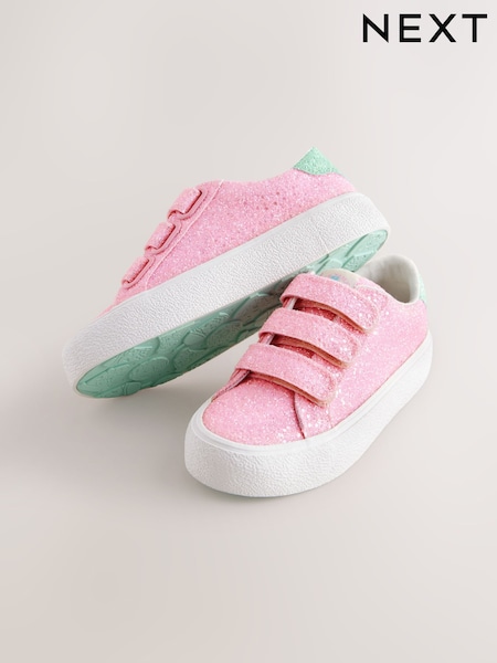 Розовый с блестками - Touch Fastening Trainers (E51311) | €33 - €44