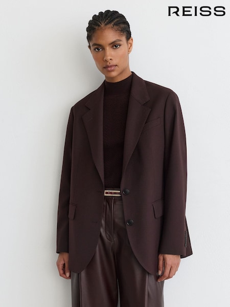 포도 - Reiss Sandor Stretch-twill Relaxed Single-breasted Blazer