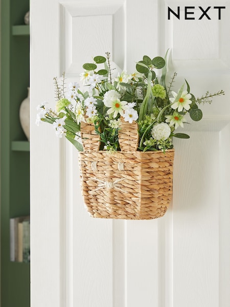 Woven Bunny Basket And Artificial Flowers (E51351) | 60 €
