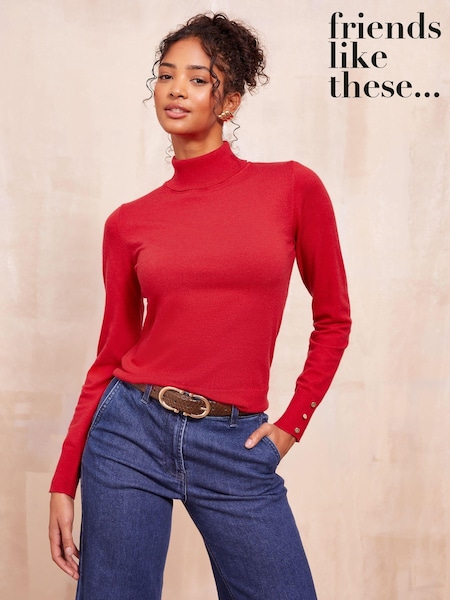 Friends Like These Red Roll Neck Jumper (E51386) | €20