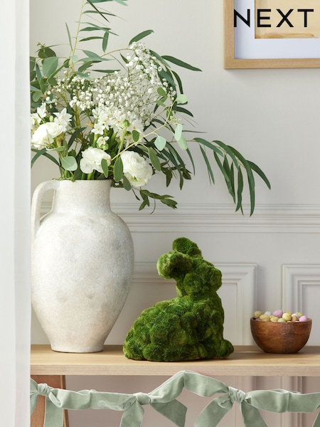 Green Artificial Moss Rabbit Ornament (E51409) | kr196