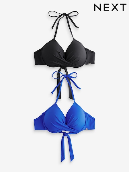 Blue/Black Padded Wired Bikini Tops 2 Pack (E51572) | €39