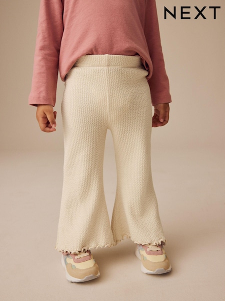 Cream Ribbed Textured Flare Leggings (3mths-7yrs) (E51652) | R$ 60 - R$ 80