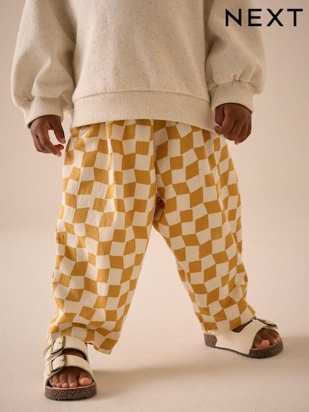 Желтая шахматная доска - Textured Barrel Leg Trousers (3mths-7yrs) (E51654) | €10 - €13