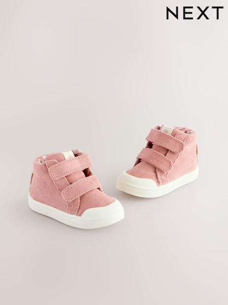 Pink Standard Fit (F) Touch Fasten Strap High Top Washable Trainers (E51669) | 741 UAH - 823 UAH