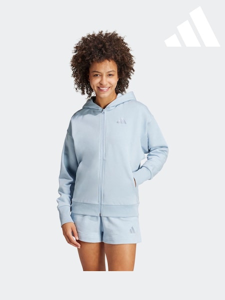 adidas Light Blue All SZN Full Zip Hoodie (E51691) | LEI 229