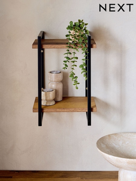 Dark Bronx 2 Tier Narrow Wall Shelves (E51692) | $41