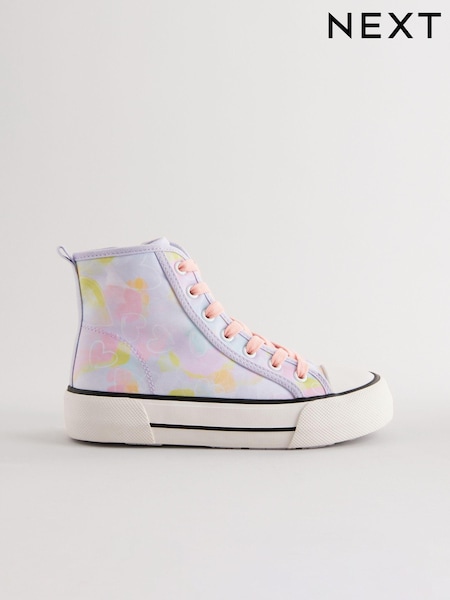 وردي طباعة قلوب - Lace-up High Top Trainers (E51773) | ‏12 ر.ع.‏ - ‏15 ر.ع.‏