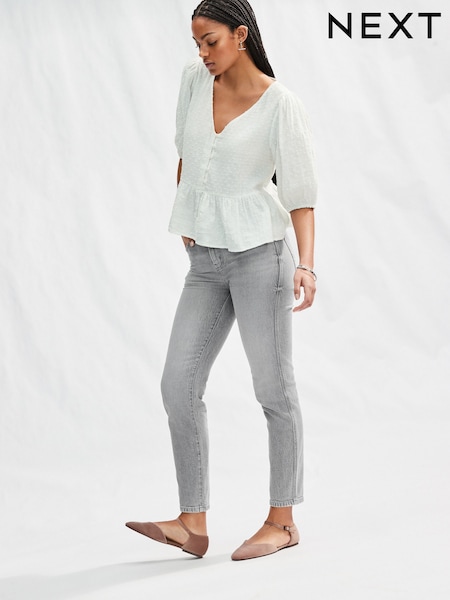 Grey Mom Comfort Stretch Jeans (E51811) | $39