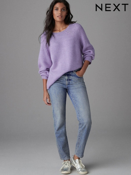 Keski Sininen - Mom Comfort Stretch Jeans (E51814) | €42