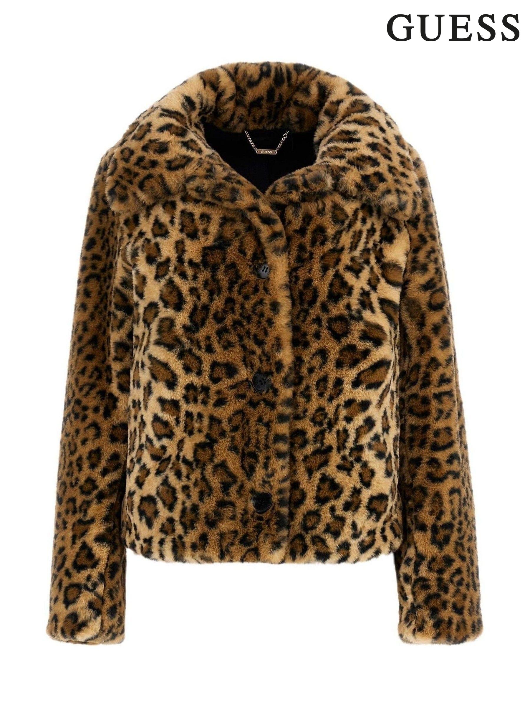 Guess leopard jacket clearance