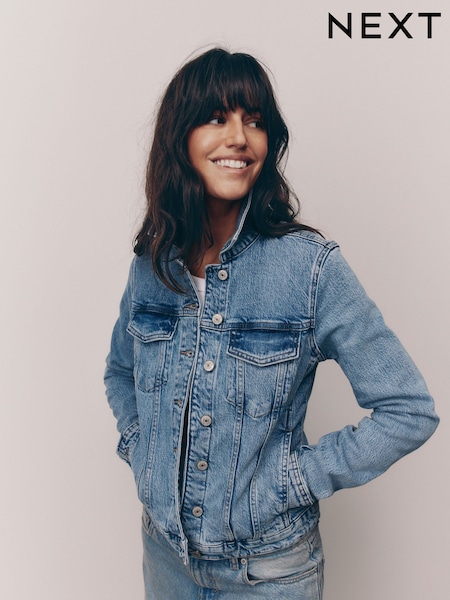 Mid Blue Fitted Denim Jacket (E51857) | kr570