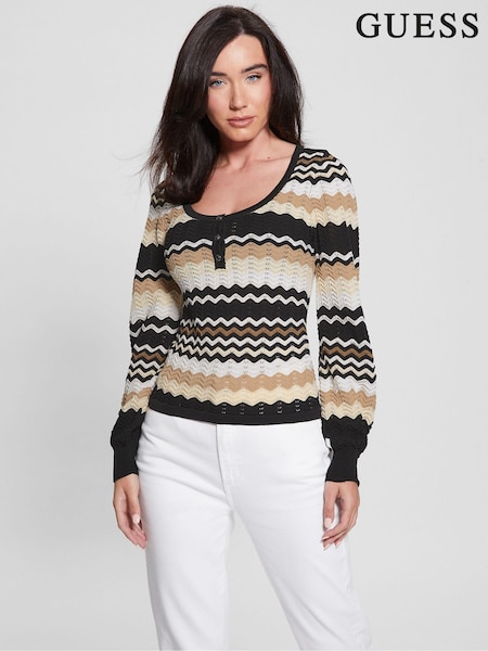Guess Virginia Crochet Black Jumper (E51958) | 354 LEI