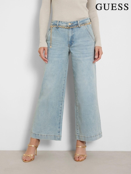 GUESS JEANS Light Blue Zoya Wide Leg Jeans (E51959) | 459 LEI