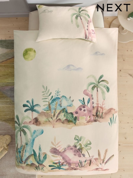 Natural Dinosaurs 100% Cotton Textured Printed Duvet Cover and Pillowcase Set (E51990) | $54 - $75