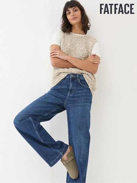 FatFace Welling Blue Wide Leg Jeans (E52058) | ₪297