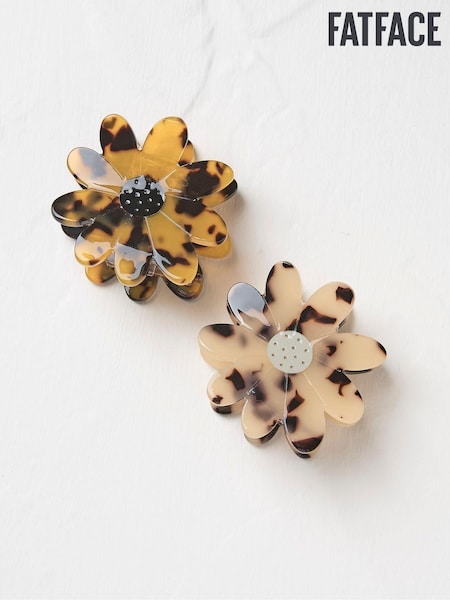 FatFace Brown 2 Pack Flower Clips (E52065) | €17