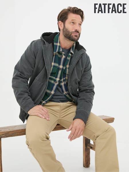 FatFace Grey Charcoal Denver Hooded Jacket (E52092) | €79