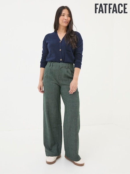FatFace Wessex Dark Green Wide Leg Trousers (E52106) | €46