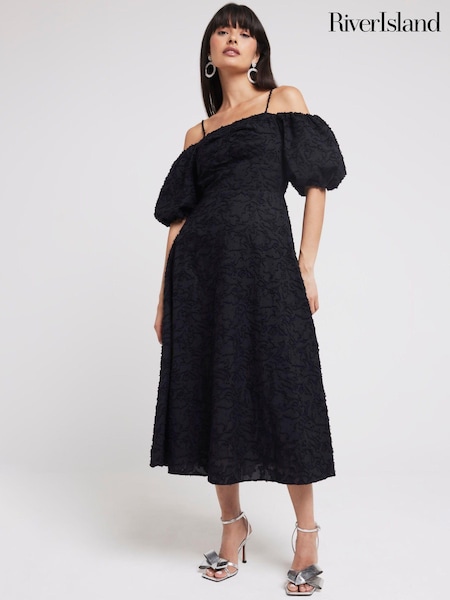River Island Cold Shoulder Puff Sleeve Dress (E52171) | €36