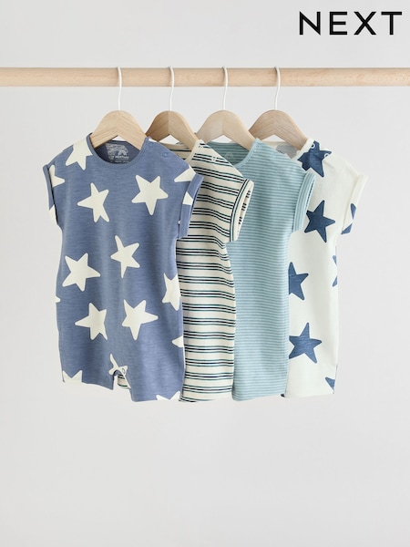 Verde azulado - 100% Cotton Baby Rompers 4 Pack (E52203) | 29 € - 35 €