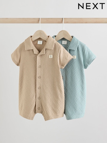Azul/neutro - Textured Baby Rompers 2 Pack (E52204) | 22 € - 25 €