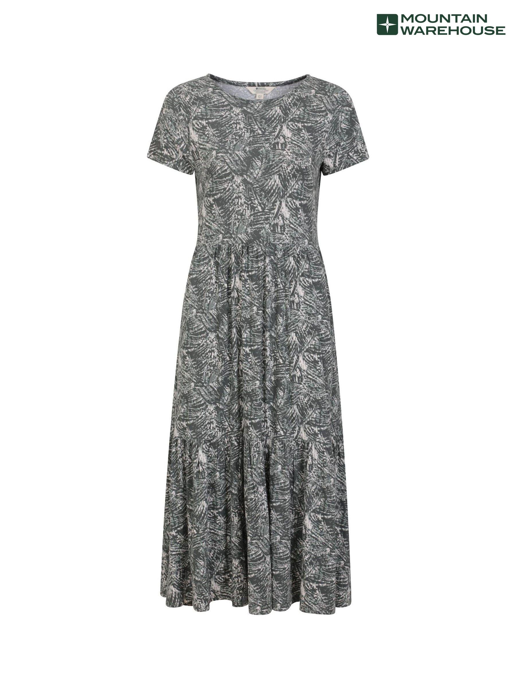 Mountain Warehouse Grey Tiered Smock Print Short Sleeve Dresses Next Luxembourg