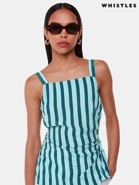 Whistles Blue Emily Tonal Stripe Top (E52296) | €46