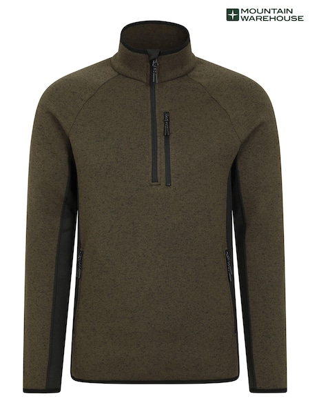 Mountain Warehouse Green Treston Mens Quarter Zip Fleece (E52330) | €53