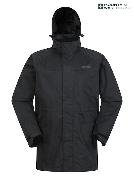 Mountain Warehouse Black Mens Westport Long Waterproof Jacket (E52374) | €42