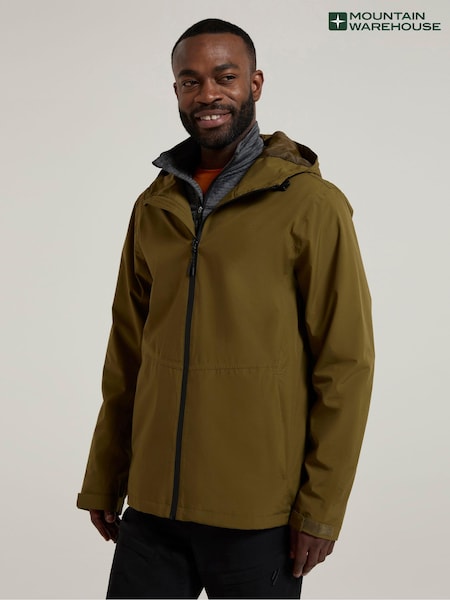 Mountain Warehouse Green Mens Covert Lightweight, Waterproof Coat Jacket (E52375) | SGD 124