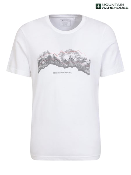 Mountain Warehouse White Mens 100% Cotton Lightweight T-Shirt (E52387) | € 13