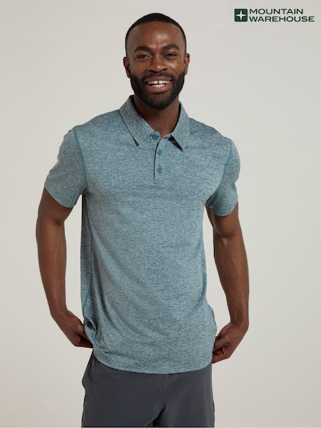 Mountain Warehouse Blue Mens Deuce Iso Cool Breathable UV Polo Shirt (E52388) | 109 QAR