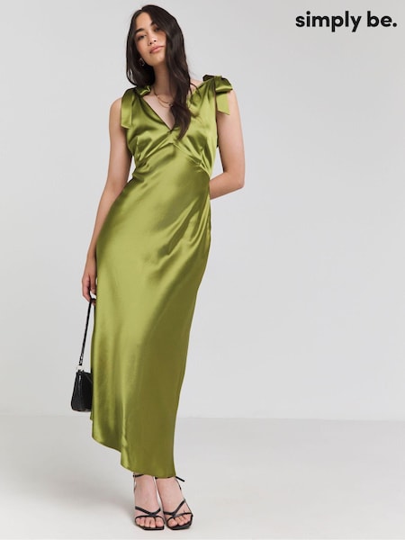 Simply Be Tie Strap Satin Dress (E52433) | €22
