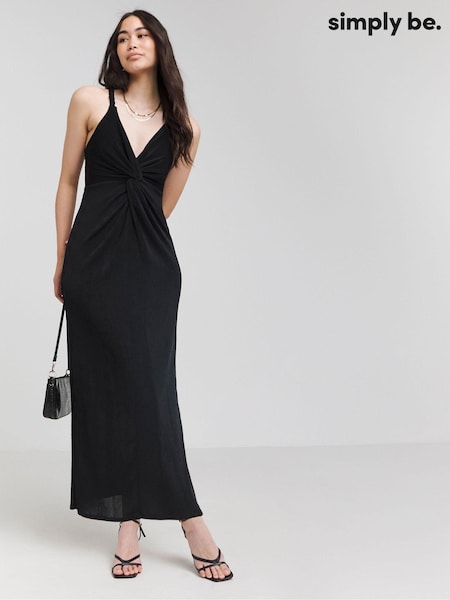 Simply Be Slinky Knot Detail Dress (E52435) | 139 LEI