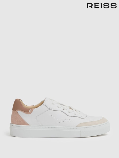 Reiss Amanda Leather Contrast Detail Trainers (E52448) | ‏1,006‏₪