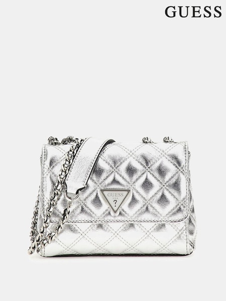 Guess Metallic Giully Quilted Convertible Flap Cross-Body Bag (E52476) | €73