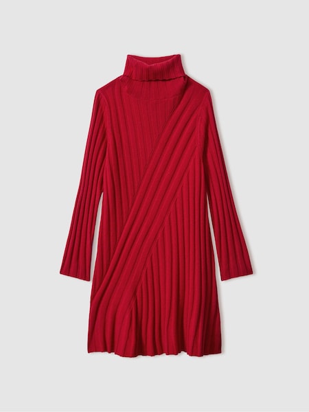 Reiss Red Cady 13-14 yrs Knitted Roll Neck Dress (E52501) | 573 QAR