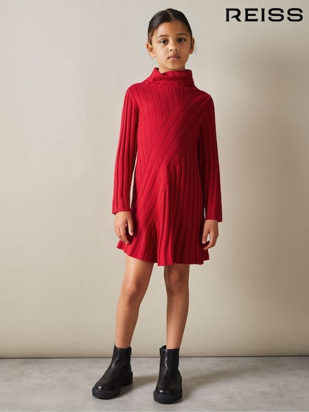 Reiss Red Cady 4-9 yrs Knitted Roll Neck Dress (E52507) | 500 QAR