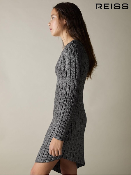 Reiss Jayden Metallic Ribbed Asymmetric Dress (E52511) | 120 €