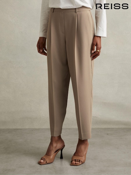 Nerzfarben Neutral - Reiss Eden Taper Front Pleat Tapered Trousers (E52533) | 153 €